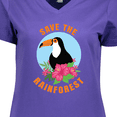 thumbnail image 4 of Inktastic Save the Rainforest Toucan Illustration Women's V-Neck T-Shirt, 4 of 5