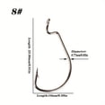 thumbnail image 4 of 25pcs Fishing Hooks Worm Hooks Bass Hooks Crank Hook, 2X Senko Texas Fishing Hooks Fishing Tackle For Bass Trout Saltwater Freshwater, Size: 8# 6# 4# 2# 1# 1/0 2/0 3/0 4/0 5/0, 4 of 10
