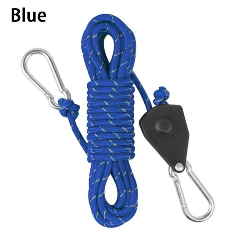 4mm 4m with Buckle Wind Rope Camping Equipment Tent Fixed Rope Lanyard  Ropes Survival Paracord Reflective Camping Rope BLUE