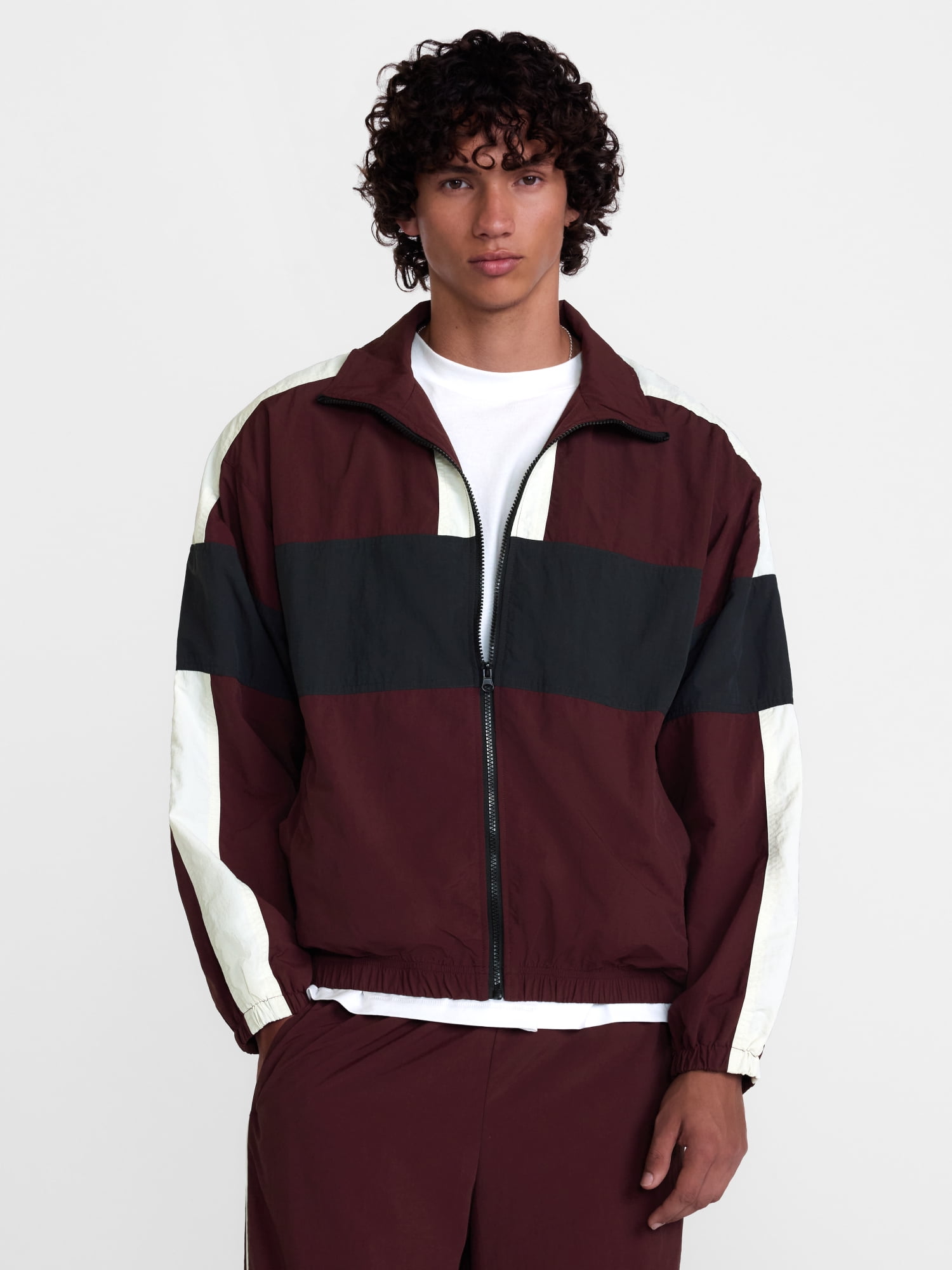 No Boundaries Windbreaker Jacket with Long Sleeves, Men's XS-4XLT