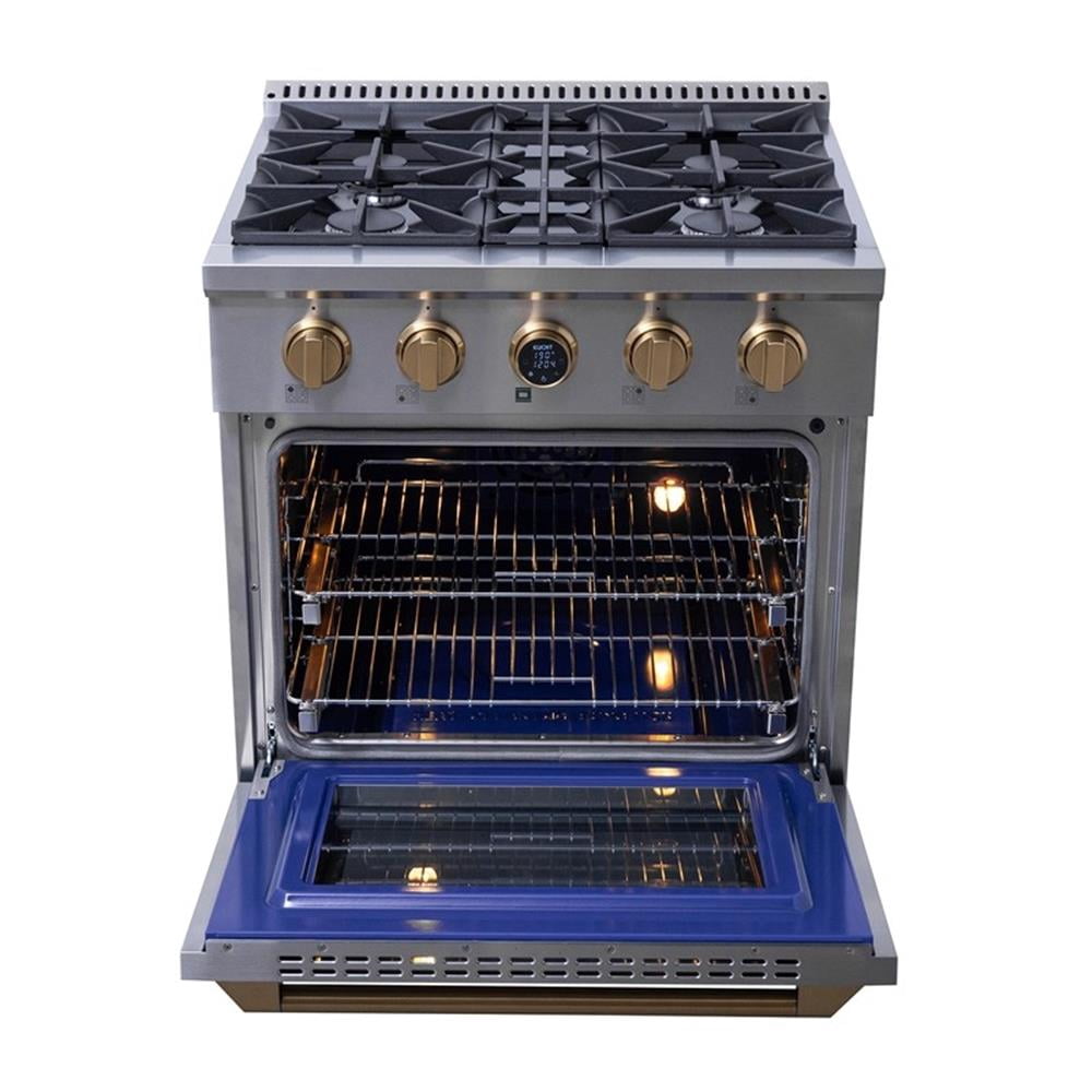 Pemberly Row 30" 4.2 cu. ft. 4 Burners Dual Fuel Range for Natural Gas in Steel