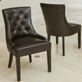 thumbnail image 6 of Noble House Hatch Indoor Contemporary Leather Dining Chair, Set of 2, Brown, 6 of 7
