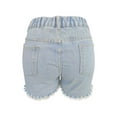 thumbnail image 6 of NAFUU Women's Denim Shorts Summer High Waisted Diamonds Tassels Ripped Jean Shorts Casual Baggy Trendy A-Line Wide Leg Denim Shorts Beach Summer Shorts, 6 of 8
