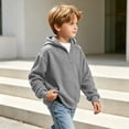 thumbnail image 6 of ZVAVZ Kids Quarter Zip Hoodie Waffle Knit Hooded Sweatshirt Long Sleeve Textured Pullover Hoodies Fashion Casual Back to School Hoody Gray 3-4 Years, 6 of 8