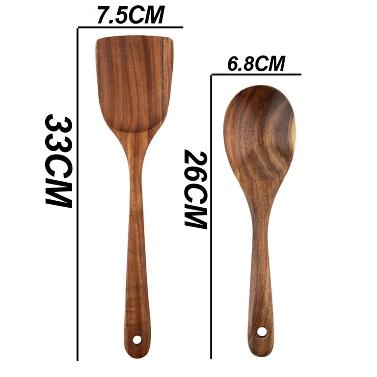 Teak Wooden Kitchen Cookware for Cooking, Nonstick Natural and Healthy  Kitchen Cookware, Set of 2 pieces 