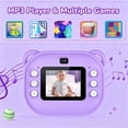 thumbnail image 4 of MOMOTER Kids Instant Print Camera, 1080P Digital, 2.0" Screen, Selfie Video MP3 Games, 32GB Card, 4 Paper Rolls, Toy Gift Purple, 4 of 9