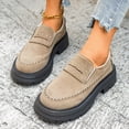 thumbnail image 6 of Domzle Loafers for Womens Dress Shoes Slip on Loafers Platform Business Casual Non-Slip for Daily Office Work Dressy Heeled Chunky Sole Khaki, 6 of 6