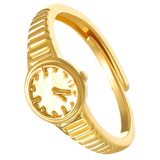 FUTUREORYY Anillo De Dedo Dorado Para Mujer Ajustable Con Estilo Y Material Resistente