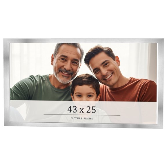 43x25 Frame Silver Real Wood Picture Frame Width 0.75 inches | Interior Frame Depth 0.5 inches |