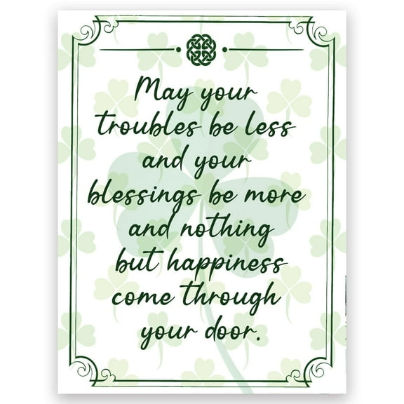 Lifesong Milestones Inspirational Irish Wall Plaque 6x8in - May Your Trouble Be Less