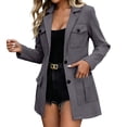 thumbnail image 2 of FDGIU Women's Notched Lapel Multi Pocket Trench Coat, Long Sleeve Two Button Mid Length Casual Cargo Jacket with Flap Pockets for 2026 Spring Fall Daily Travel Layering, 2 of 6