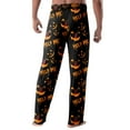 thumbnail image 4 of WTOBBY Halloween Themed Men's Casual Pajama Pants with Drawstring Elastic Waist, Comfortable Sleepwear Loose Fit for Lounge, Yoga, and Home Wear, Fun Print Design,Saffron M, 4 of 4