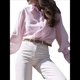 thumbnail image 3 of Blusas de Larga con Botones para Mujer 2025 Rosa L, 3 of 10