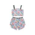 thumbnail image 2 of Blotona Toddler Kid Baby Girls Summer Outfits Floral Halter Shirt Crop Tops + Short Pants 2Pcs Shorts Clothes Set, 2 of 8