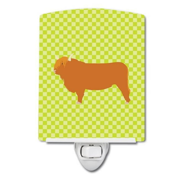 Highland Cow Green Ceramic Night Light