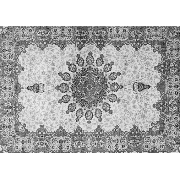 Ahgly Company Indoor Rectangle Medallion Gray Traditional Area Rugs, 4' x 6'