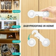 Child Safety Lokcs for Cabinet 12pcs No Drill Baby Proof locks for Drawer Cabinet with Strong Adhesive Tape