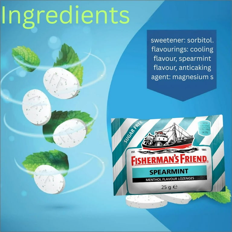 Fisherman's Friend Spearmint Sugar Free Menthol Flavour Lozenges