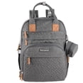 thumbnail image 2 of Baby Essentials Quilted 17 Pocket Diaper Bag Backpack Tote, Heather Grey, 0-36 Months, 2 of 9
