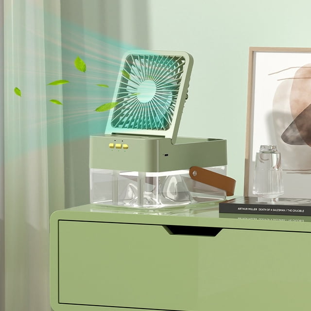 Humidifying Double Spray Desktop Fan Charging Plus Remote Control Fan Summer Folding Fan Charging Plus Remote Control 1200Ah