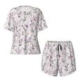 thumbnail image 4 of Naloa Orchids Flowers Women's Short-Sleeved Pajama Set, Loungewear, Summer pajamas, Breathable Cozy - Small, 4 of 9