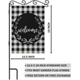thumbnail image 2 of Welcome Laurel Wreath Garden Flag 12.5x18 Inch Vertical Double Sided Black White Buffalo Check Plaid Yard Garden House Flag for Outdoor Indoor Decoration, 2 of 6