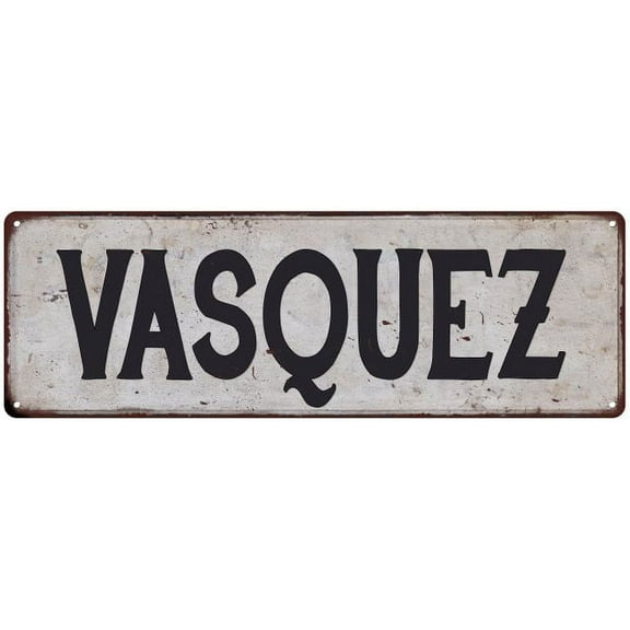 VASQUEZ Vintage Look Rustic Chic Metal Sign 6x18 106180036649