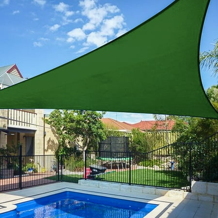 Shade&Beyond 7 x14 x15.7  Customize Sun Shade Sail Dark Green UV Block 185 GSM Commercial Triangle Outdoor Covering for Backyard  Pergola  Pool (Customized Available) AT-10T