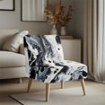 thumbnail image 2 of ZIATUBLES Small Armless Slipper Accent Chair Cover Stretch Soft Sofa Slipcover Removable Non-Slip Couch Covers Modern Sofa Furniture Protector Cover for Living Room, White Black Fluid Pattern Marble, 2 of 7