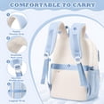 thumbnail image 5 of QWKLEAJ Aesthetic Laptop Backpack for Teen Girls & College Women,Two Tone Color Block School Bookbag with Small Coin Purse,Multi-Pocket Waterproof Daypack for School & Travel & Daily Use Blue, 5 of 7