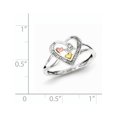 thumbnail image 2 of Sterling Silver Rh Plated With Gold-Tone & Rose-Tone Accent Dia Ring (Size 6) Made In India qr5625-6, 2 of 2
