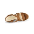 thumbnail image 4 of BLISSFUL STEP Women's Shoes Crisscross Ankle Strap Espadrille Wedge Sandals Brown 6, 4 of 8