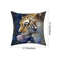 thumbnail image 3 of Horivan 1 Counts Floral Blue Pillow Cover Nylon Spandex Sofa Cushion Case Washable Home Decor for Living Room Bedroom Outdoor Patio Furniture Decorative Throw Pillowcase, 3 of 6
