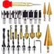 thumbnail image 1 of Juego de 26 brocas avellanadas, incluidas 8 brocas para herramientas de corte de madera, 7 brocas de tres puntas, 6, 1 of 4