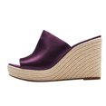 thumbnail image 2 of FSJ Women Simple Round Open Toe Platform Wedge Heel Espadrille Slip On Sandal Summer Casual Mules Outdoor Dressy Shoes Size 13 Purple, 2 of 4