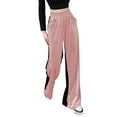 thumbnail image 2 of Txlixc Pantalones de terciopelo de piernas anchas para mujeres, pantalones elásticos casuales de cintura alta y ancha Txlixc  moda, 2 of 4