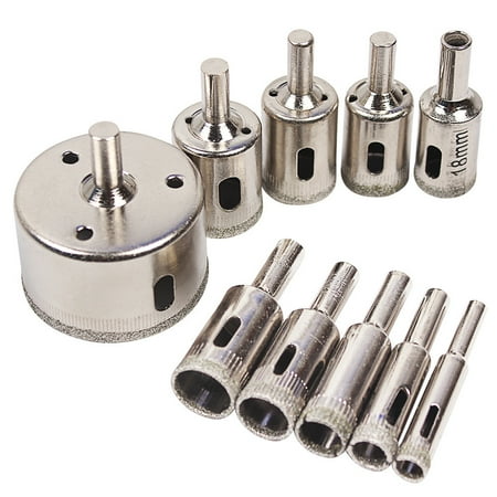 

Drill Bit Set 10pcs Diamond Tool Drill Bit Hole Saw Set For Glass Ceramic Marble 6-50mm Pro