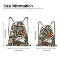 thumbnail image 4 of Kdxio Rabbits on Floral Print Drawstring Backpack Bag,Waterproof Draw String Back Sack, Gym Drawstring Bags Swim Bag For Unisex, 4 of 9