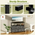thumbnail image 5 of WSSYzyzf TV Stand Dresser for Bedroom Entertainment Center with 5 Fabric Drawers, Storage Organizer Unit for Living Room, Media Console Table with Open Shelf for up to 45 inch TVs Grey, 5 of 16