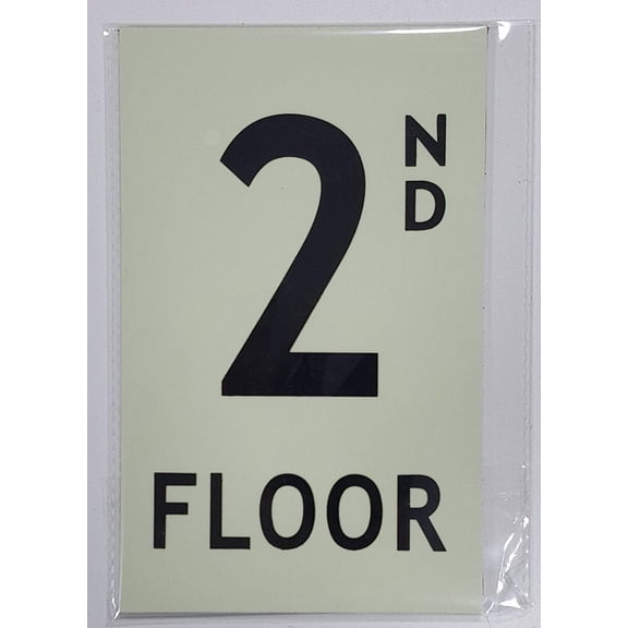 Floor number 2 Sign HEAVY DUTY / GLOW IN THE DARK "FLOOR NUMBER" SIGN HEAVY DUTY (ALUMINUM SIGN 5 X 8)