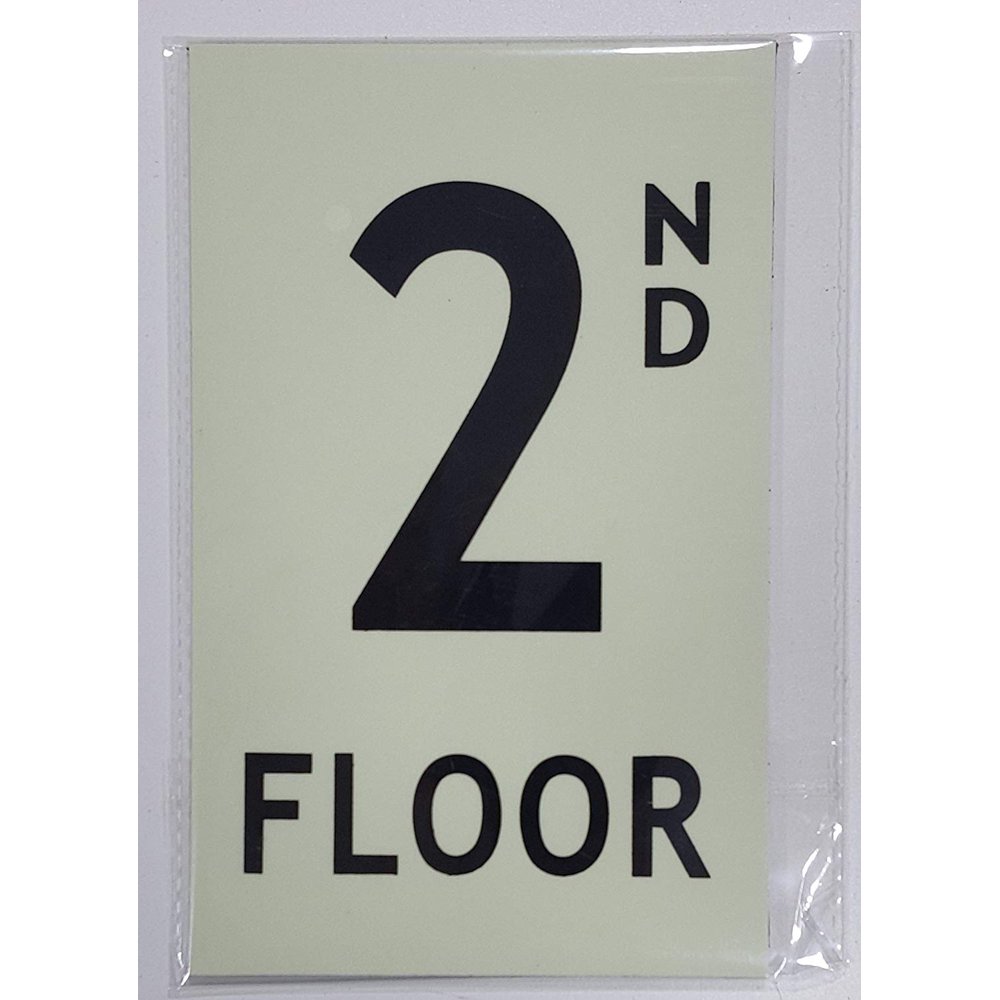 Floor number 2 Sign HEAVY DUTY / GLOW IN THE DARK "FLOOR NUMBER" SIGN