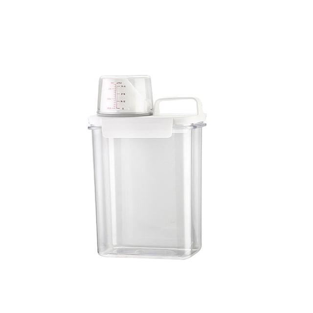 Inteprter Contenedor de líquido de detergente en polvo ABS, repuesto recargable a prueba de fugas, caja de inodoro transparente para baño con Almacenamiento y organización del hogar 1800ml