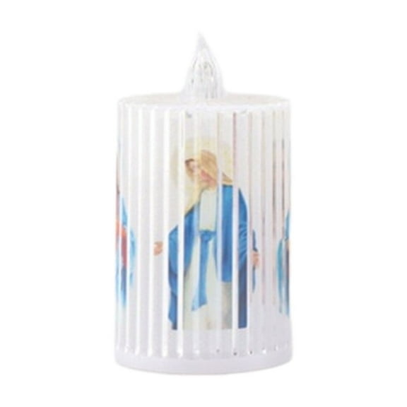 TaTaai 4Pcs CatholicStore Divine Mercy Flickering Flameless Devotional Candle, 1-Count Pack