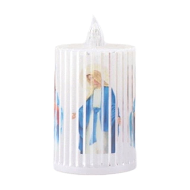 Simulation LED Electronic Candle Light, Mass Supplies Sticker Candle for Prayer, Safe Flame-Free Decorative Plastic Candle with Battery Operation, Religious Home Altar Accessory