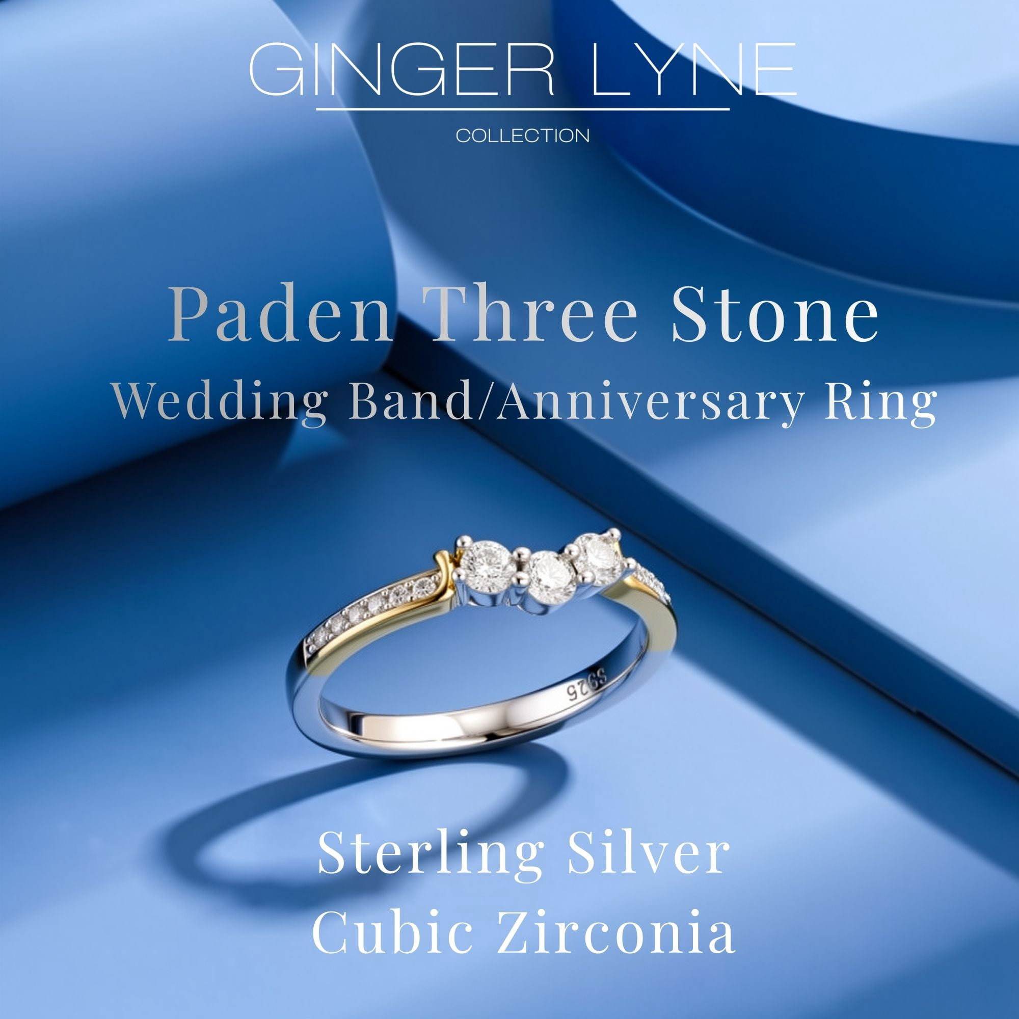 Paden Anniversary Band Ring Rose Sterling Silver Womens Ginger Lyne Collection
