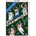 thumbnail image 2 of NBA Milwaukee Bucks - 2021 NBA Finals Champions Wall Poster, 22.375" x 34", 2 of 6