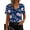 *Blue, variant on Womens's Print Cowl Neck Summer Short Sleeve T Shirt,Trendy Loose Blouse Red,Womens Plus XXL