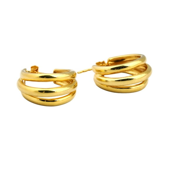 Triple Hoop Earrings | Sterling Silver 925 | Lightweight Hoops for Her