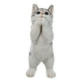 thumbnail image 2 of Realistic Begging Feline Shorthair Calico Cat Kitten Figurine With Glass Eyes, 2 of 9