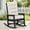 Black Chair+Beige Cushion, variant on KINGYES HDPE Outdoor Rocking Chairs Set of 2,HDPE Patio Rocker for Porch,Black